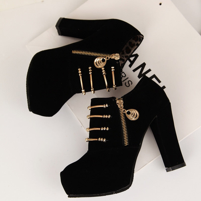Casual High Heel Ankle Boots