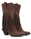 Thick Pointed Heel Tassel High Boots