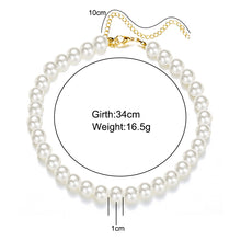 गैलरी व्यूवर में इमेज लोड करें, Elegant White Imitation Pearl Choker Necklace
