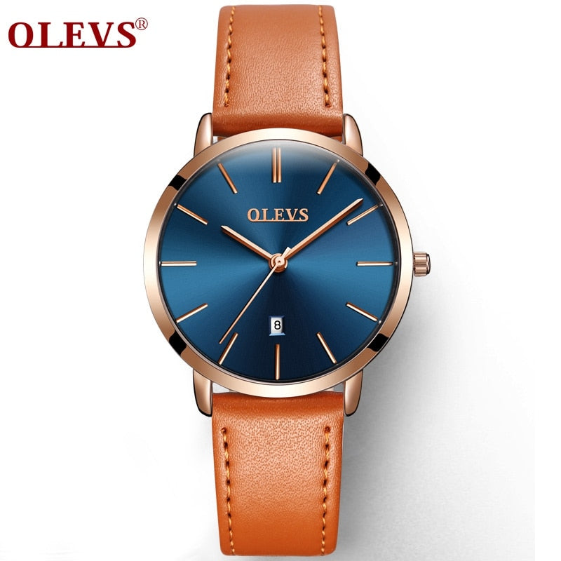 Casual Leather Quartz Women's Wristwatches