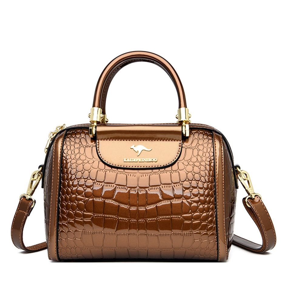 Luxury Patent Leather Pattern Handbag Purse