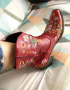 Low Heel embroidered Design Western Short Boots