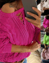 Stylish Oversized Knitted Off-Shoulder Pullover Sweater