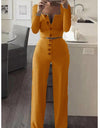 2 Piece Long Sleeve Cardigan Knitted Suit