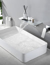 Waterfall Sink Faucet Shelf Basin Water Mixer Black Matte