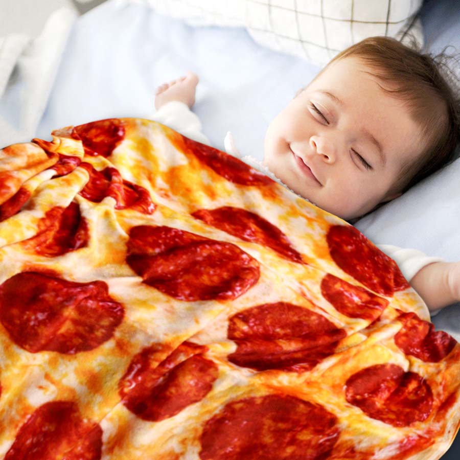 Soft warm flannel tortilla pizza blanket
