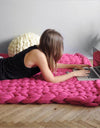 Thick knitted wool blanket
