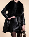Warm Long Sleeve Faux Leather Fur Coat