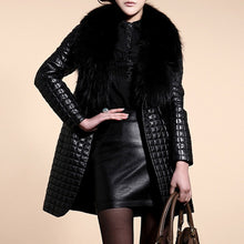 Load image into Gallery viewer, Warm Long Sleeve Faux Leather Fur Coat
