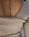 Off Shoulder Oblique Strapless Backless Long Sleeve Shirt