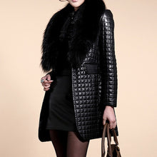 Load image into Gallery viewer, Warm Long Sleeve Faux Leather Fur Coat
