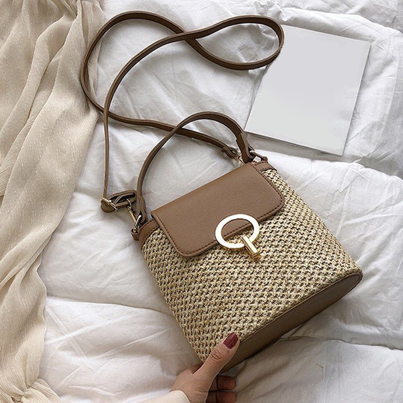 Cross body Shoulder Straw Bag