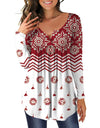 Round Neck Button tunic blouse