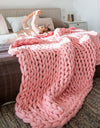 Thick knitted wool blanket