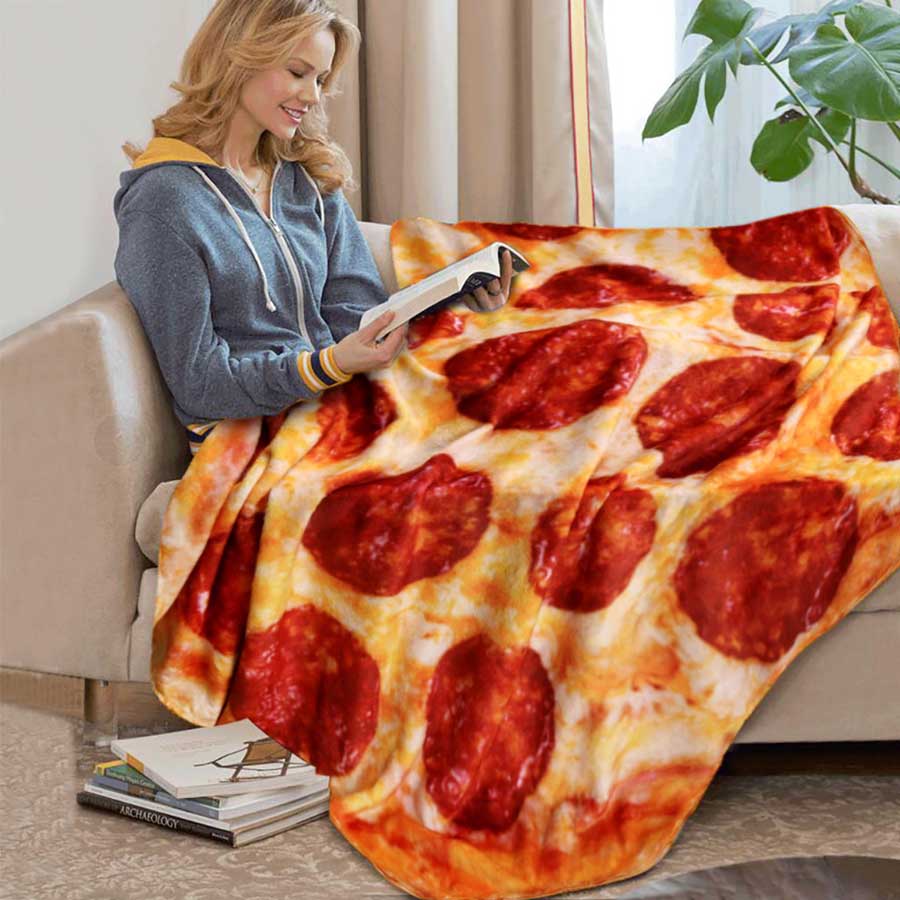 Soft warm flannel tortilla pizza blanket