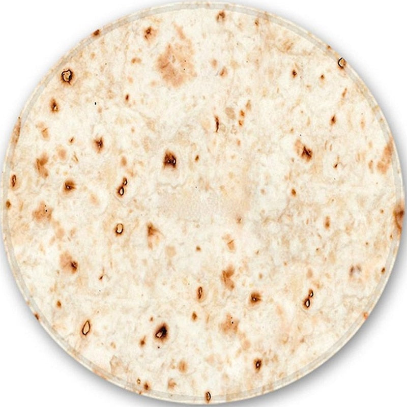 Soft warm flannel tortilla pizza blanket
