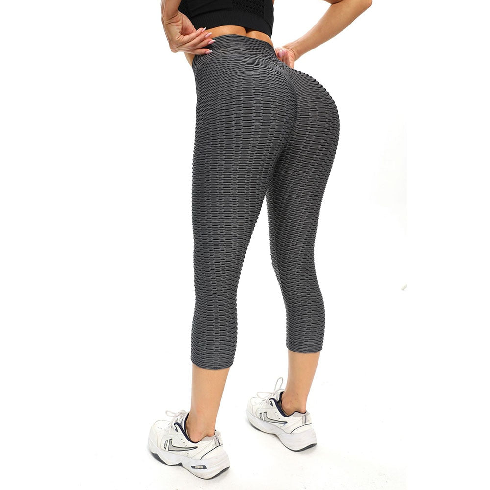 3/4 Textured Yoga Pants