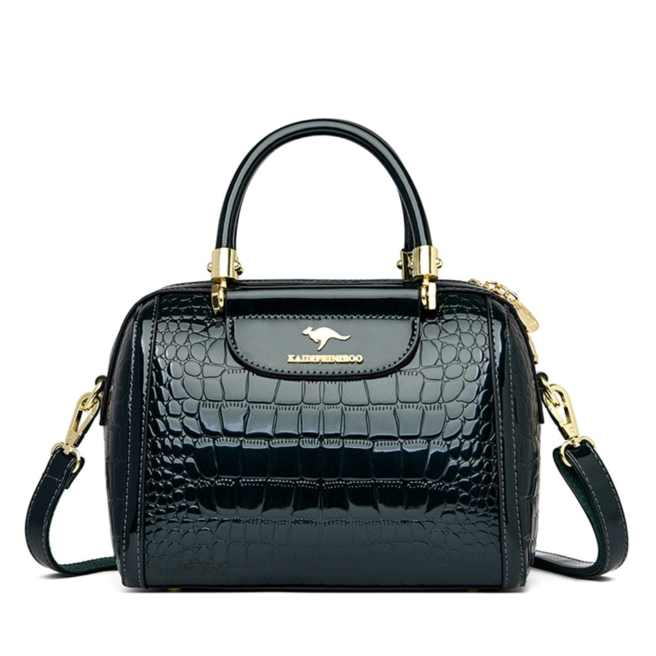 Luxury Patent Leather Pattern Handbag Purse