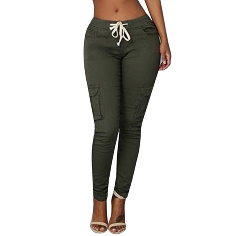 Lace-Up Waist Casual Slim Fit Trousers S-4XL