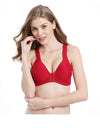 Front Closure Solid Color Wireless Bra