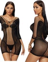 Fishnet Halter Backless Low Cut Dress