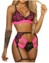3pc Erotic Lingerie Lace Bra Set