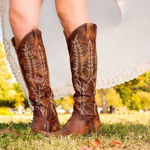 Knee High Boots Mid Med Gladiator Vintage Boots