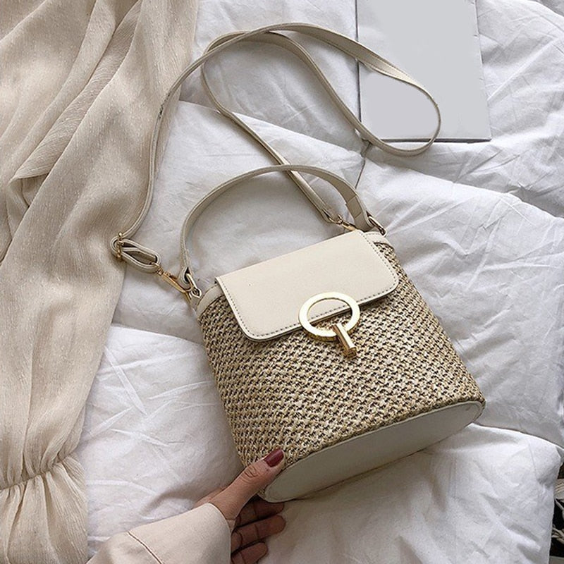 Cross body Shoulder Straw Bag