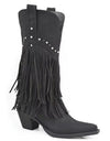 Thick Pointed Heel Tassel High Boots