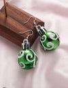 Fashion Green Red Color Star Ball Christmas Earring Women