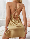 Satin V Neck Sexy Night Dress