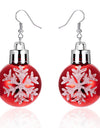 Fashion Green Red Color Star Ball Christmas Earring Women