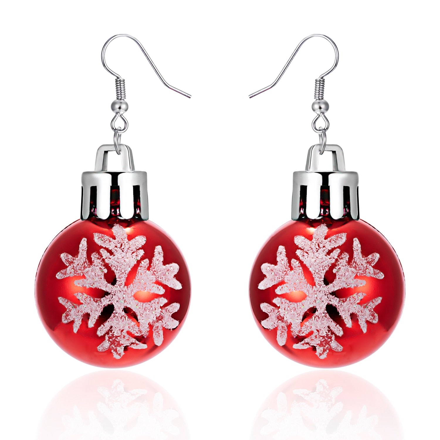 Fashion Green Red Color Star Ball Christmas Earring Women