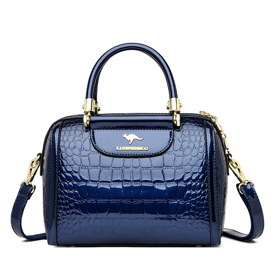 Luxury Patent Leather Pattern Handbag Purse