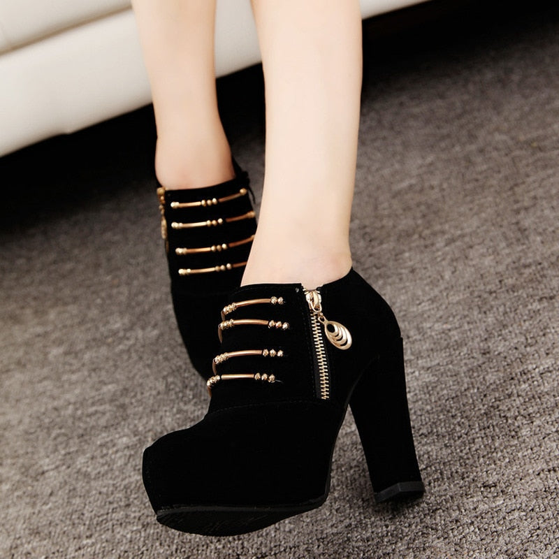 Casual High Heel Ankle Boots