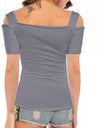 Off Shoulder Top With Metal Buckle Strap