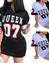 Queen Printed Long T Shirt Mini Dress