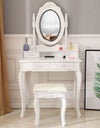 LED Single Mirror With 4 Drawers Vanity Makeup Table