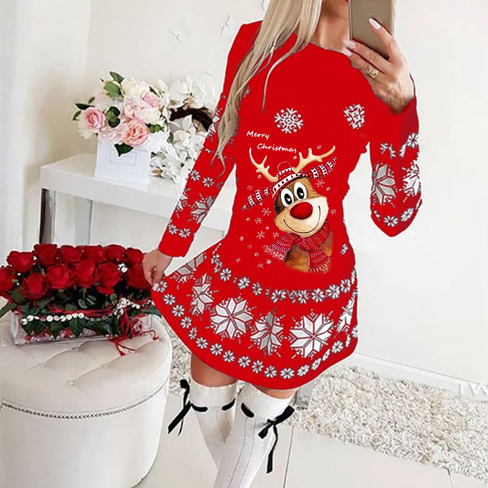 Long-sleeved Christmas Casual Sexy Dress