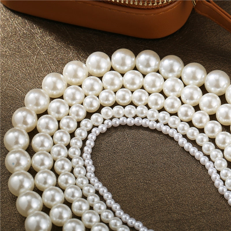 Elegant White Imitation Pearl Choker Necklace