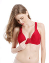 Front Closure Solid Color Wireless Bra