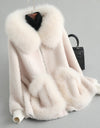 Winter Wool Warm Overcoat With Real Fox Fur
