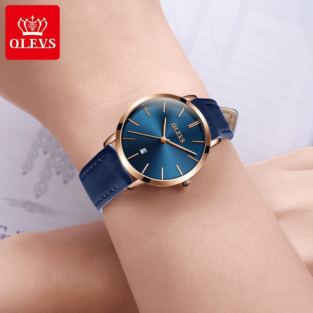 Casual Leather Quartz Women's Wristwatches