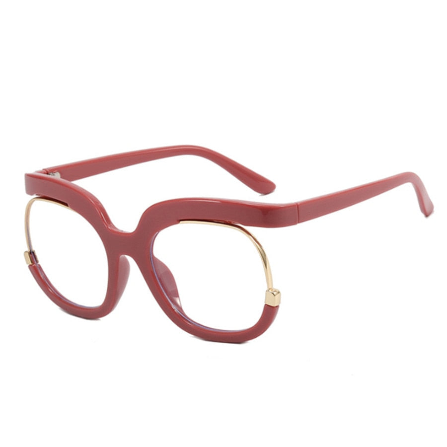 Oversized Fashion Retro Round Anti Blue Light Glasses