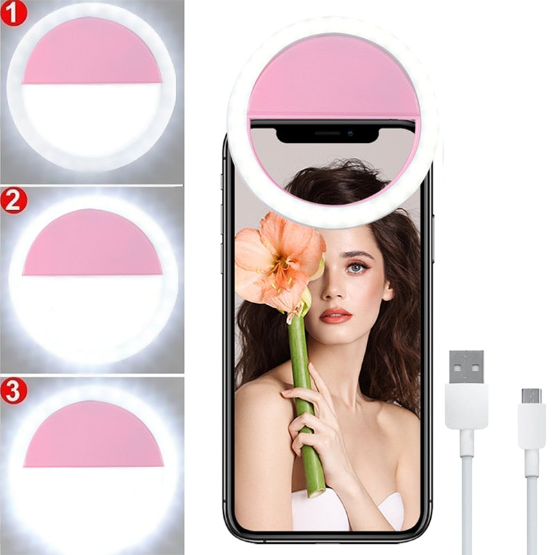 USB/Battery Powered Led Selfie Ring Light for Mobile Phone 8 cm