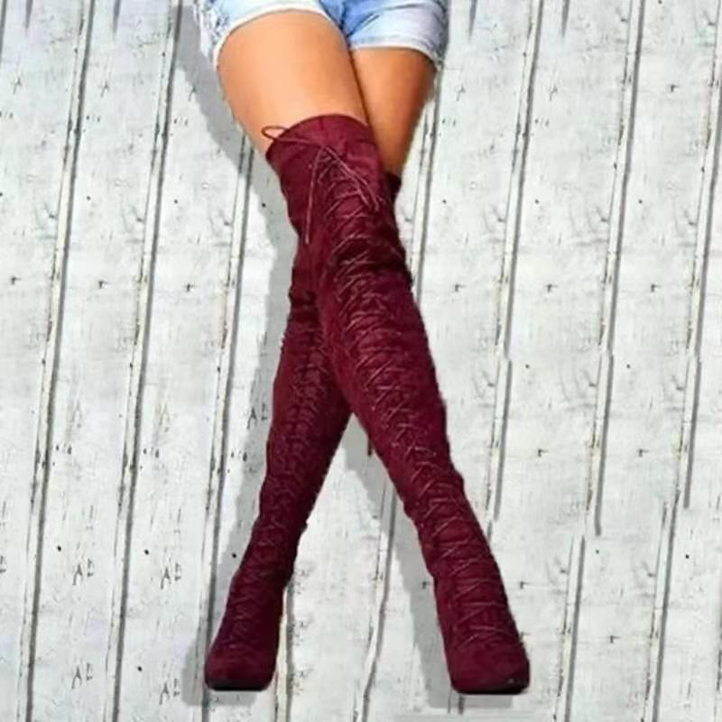 Warm Over The Knee Boots Sexy Fashion Lace Up Boots