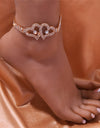 Rhinestone Heart Anklet