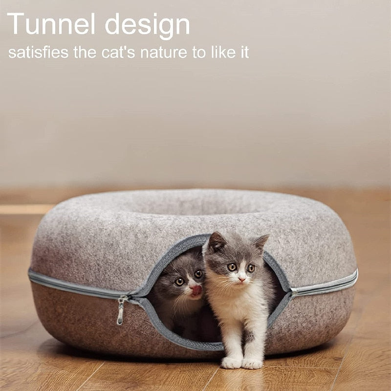 Donut Bed with Zipper Cat House