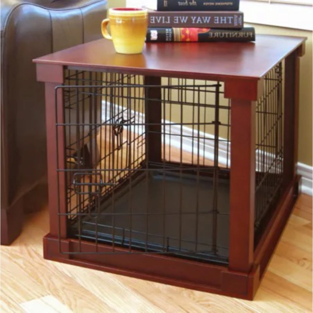 Mahogany Houses, Kennels Pet Dog Crate End Table with Cover