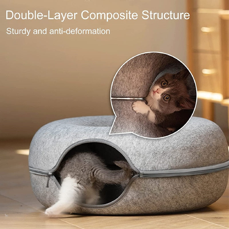 Donut Bed with Zipper Cat House